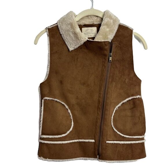 ZARA Asymmetrical Zip up Faux Sherling Vest, SIZE 9/10 - Picture 1 of 10